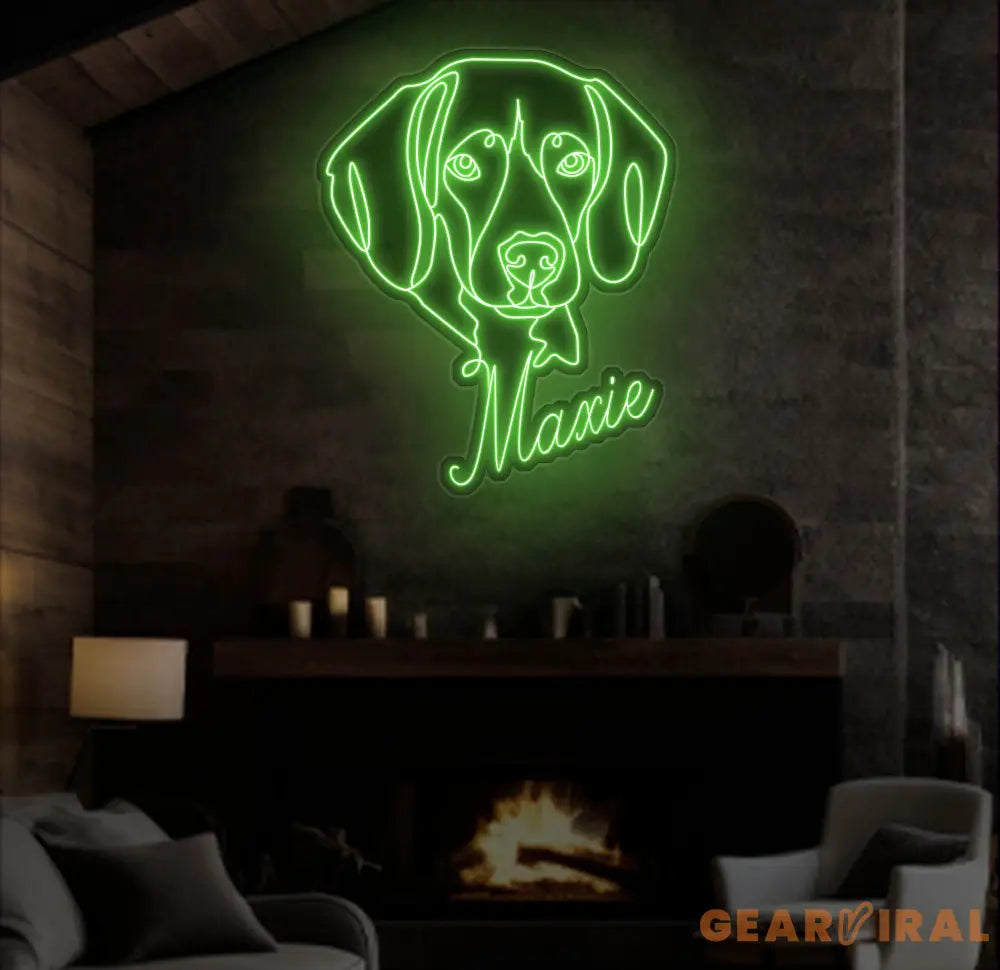 Custom Dog Portrait Neon Sign - Personalized Pet LED Neon Light Puppy Wall Decor Unique Custom Pet Neon Sign for Home