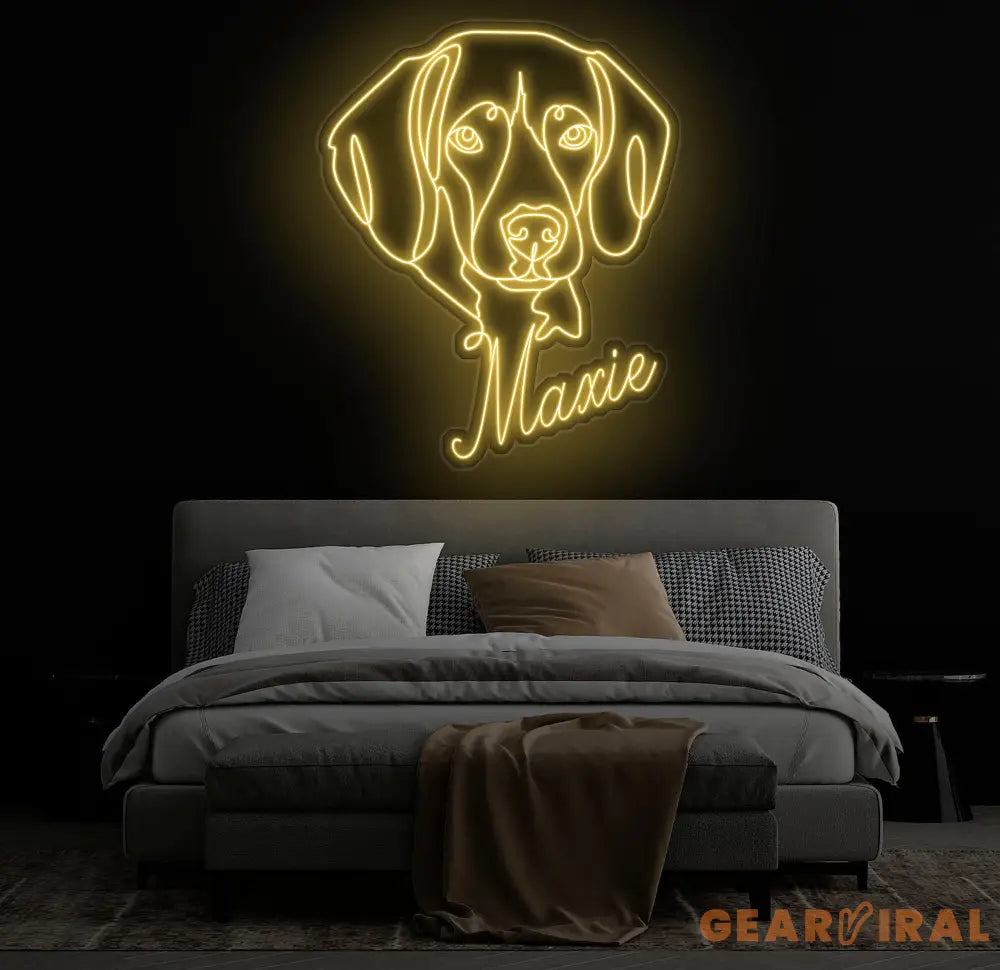 Custom Dog Portrait Neon Sign - Personalized Pet LED Neon Light Puppy Wall Decor Unique Custom Pet Neon Sign for Home