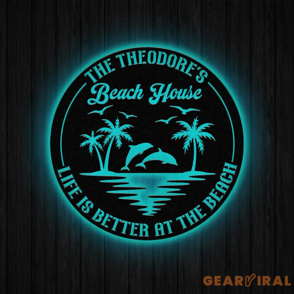 Custom Dolphin Beach Decor Nautical Decor Lake House Decor Personalized Dolphin Metal Signs Metal Coastal Decor Outdoor