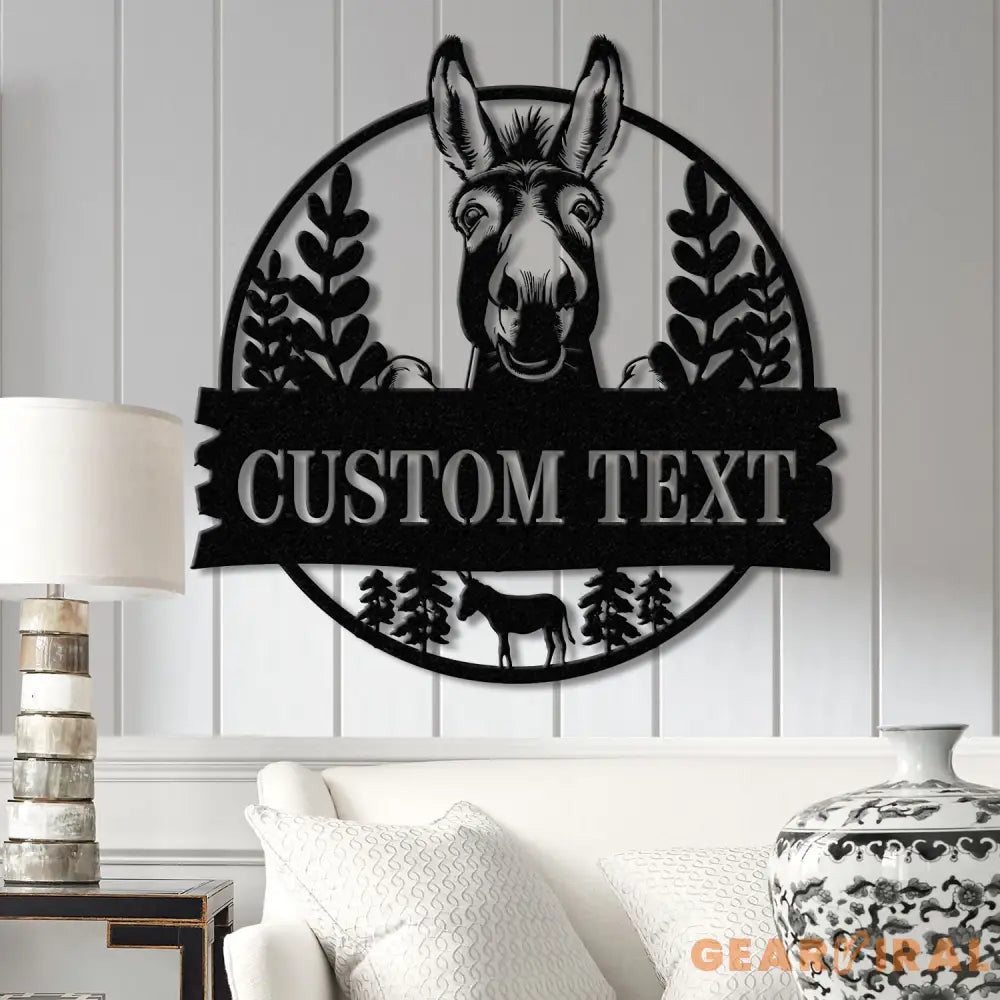 Custom Donkey Farm Metal Sign Donkey Family Sign Custom Donkey Farm Name Sign Donkey Barn Sign Farmhouse Decor Gift for