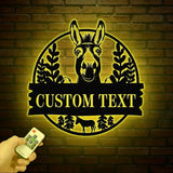 Custom Donkey Farm Metal Sign Donkey Family Sign Custom Donkey Farm Name Sign Donkey Barn Sign Farmhouse Decor Gift for