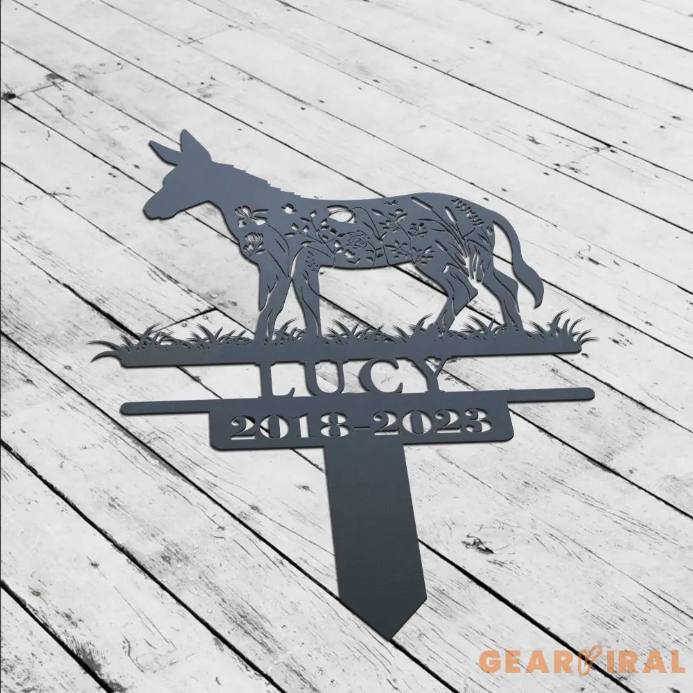 Custom Donkey Memorial Metal Stake - Donkey Loss Bereavement Stake - Pet Grave Stake - Donkey Remembrance Grave Marker