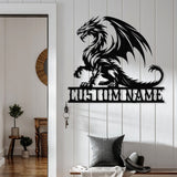 Custom Dragon Metal Art with Led Light, Dragon Name House Sign, Dragon Metal Sign, Boy Room Decor, Dragon Lover Gift, Gaming Room Decor