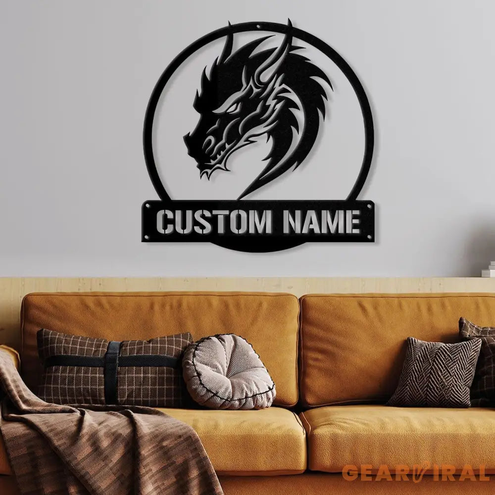 Custom Dragon Metal Art with Led Light Dragon Name House Sign Dragon Metal Sign Boy Room Decor Dragon Lover Gift Gaming