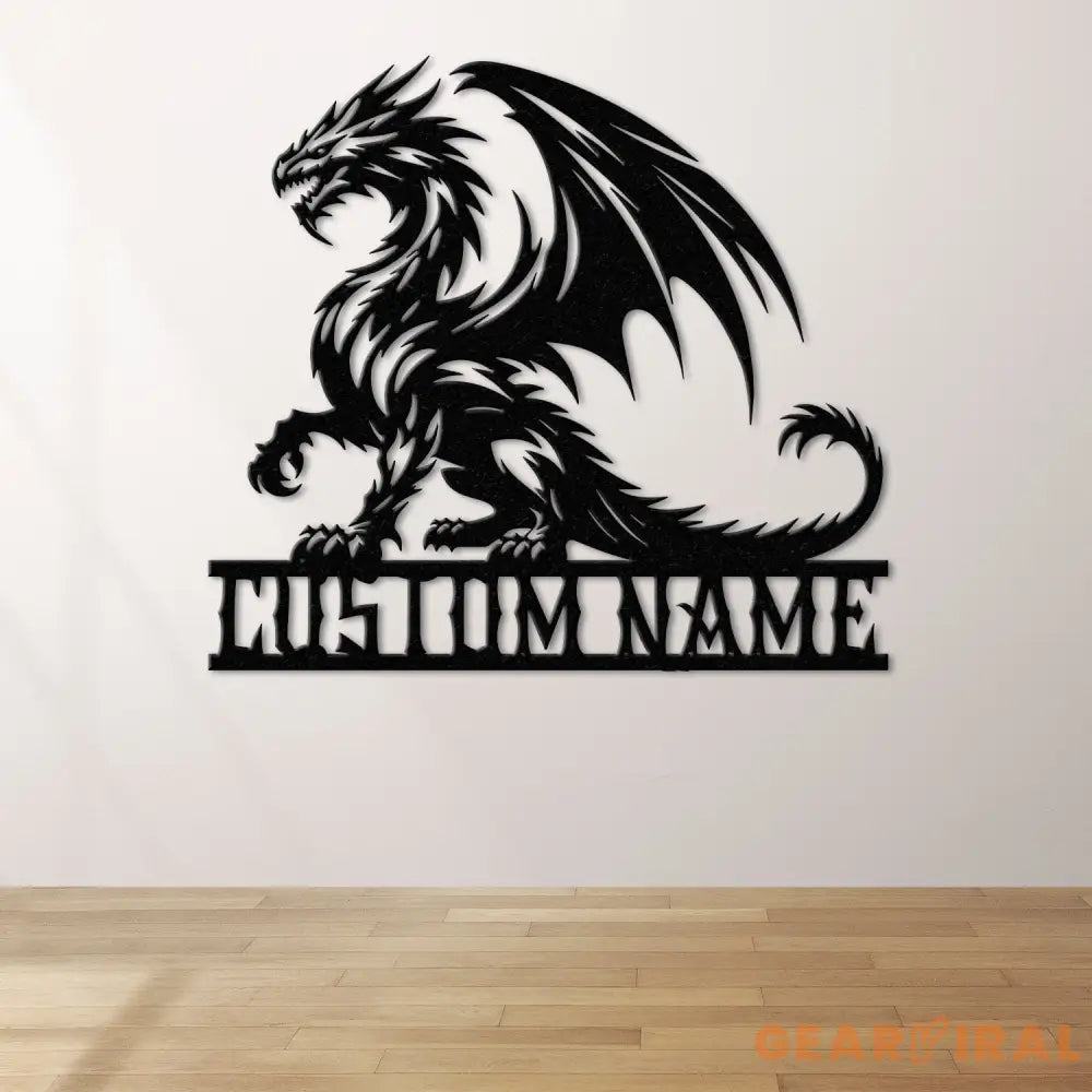 Custom Dragon Metal Art with Led Light Dragon Name House Sign Dragon Metal Sign Boy Room Decor Dragon Lover Gift Gaming