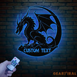 Custom Dragon Metal Art with Led Light Dragon Name House Sign Dragon Metal Sign Boy Room Decor Dragon Lover Gift Gaming