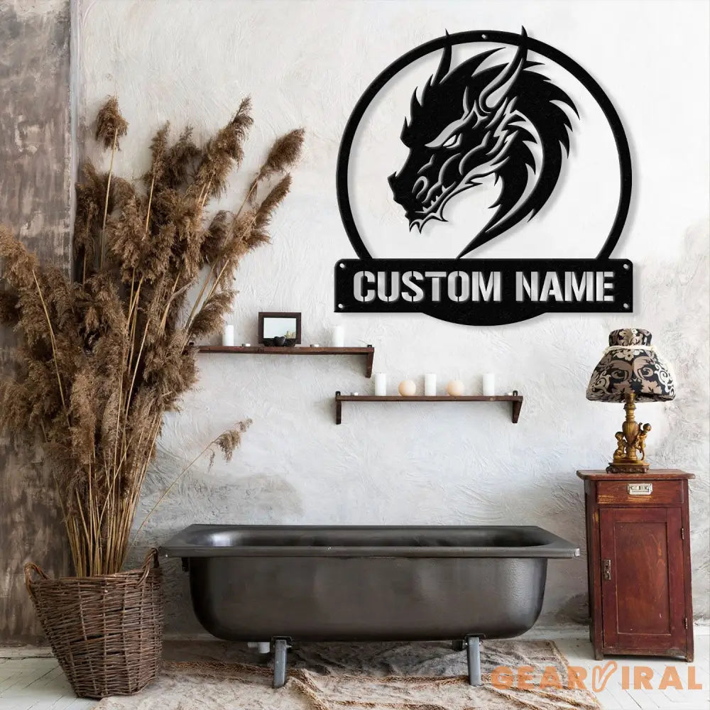 Custom Dragon Metal Art with Led Light Dragon Name House Sign Dragon Metal Sign Boy Room Decor Dragon Lover Gift Gaming