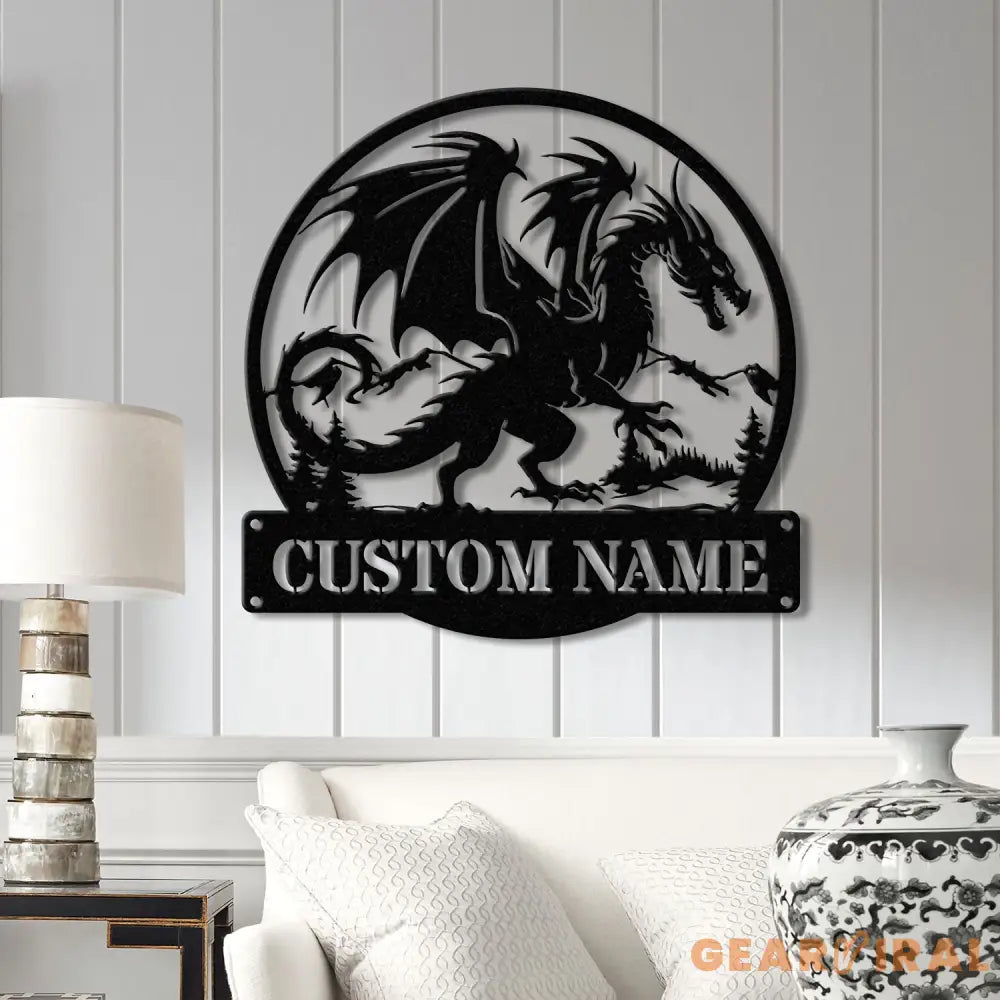 Custom Dragon Metal Art with Led Light Dragon Name House Sign Dragon Metal Sign Boy Room Decor Dragon Lover Gift Gaming
