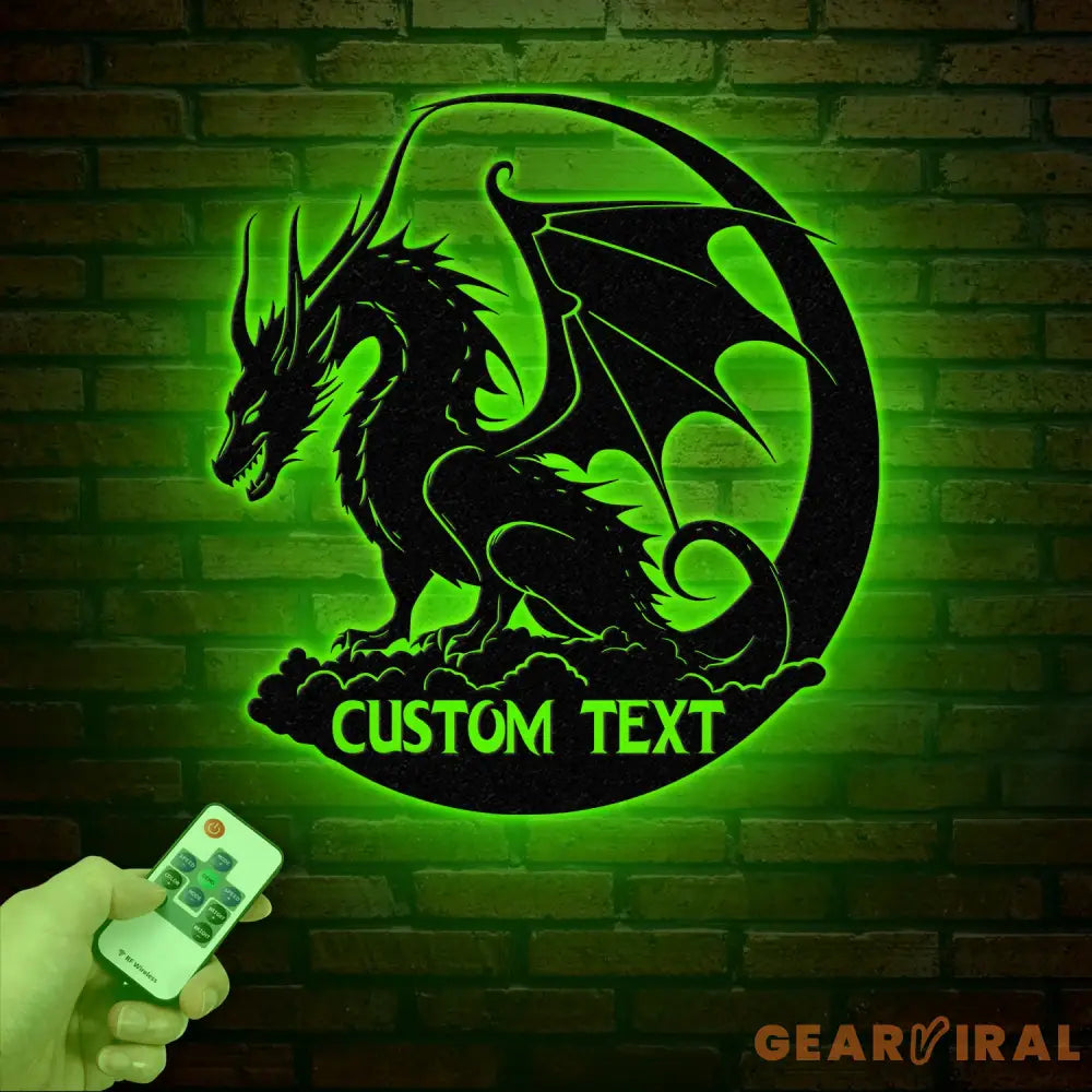 Custom Dragon Metal Art with Led Light Dragon Name House Sign Dragon Metal Sign Boy Room Decor Dragon Lover Gift Gaming