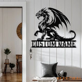 Custom Dragon Metal Art with Led Light Dragon Name House Sign Dragon Metal Sign Boy Room Decor Dragon Lover Gift Gaming
