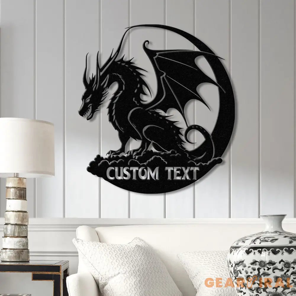 Custom Dragon Metal Art with Led Light Dragon Name House Sign Dragon Metal Sign Boy Room Decor Dragon Lover Gift Gaming