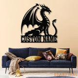 Custom Dragon Metal Sign with Led Lights Dragon Monogram Sign Dragon Name House Sign Nursery Decor Room Decor Dragon