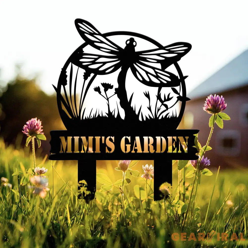Custom Dragonflies Metal Sign With Stake Decor Dragonfly Metal Yard Stake Mom’s Garden Metal Stake Sign Dragonfly Lover