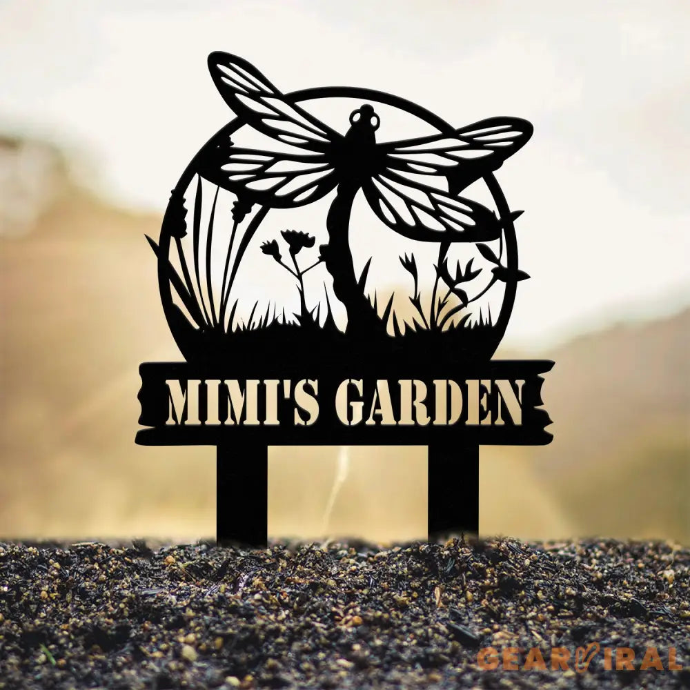 Custom Dragonflies Metal Sign With Stake Decor Dragonfly Metal Yard Stake Mom’s Garden Metal Stake Sign Dragonfly Lover