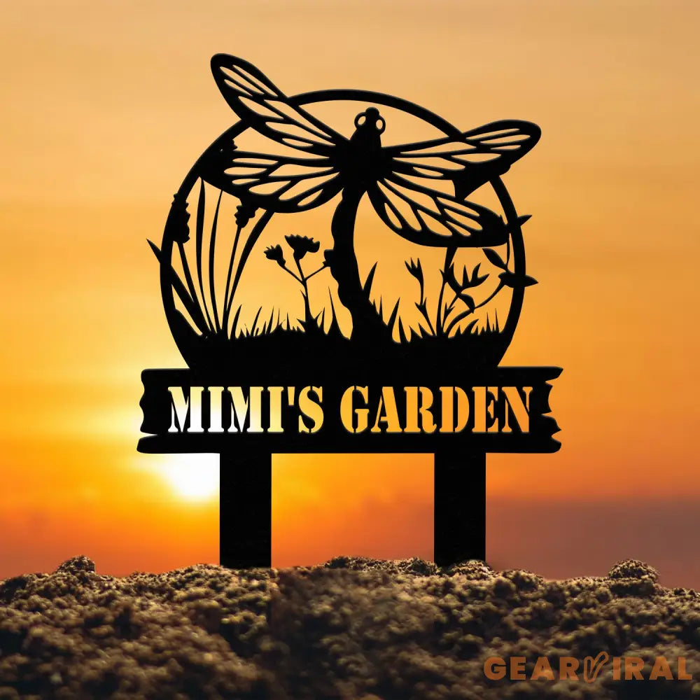 Custom Dragonflies Metal Sign With Stake Decor Dragonfly Metal Yard Stake Mom’s Garden Metal Stake Sign Dragonfly Lover