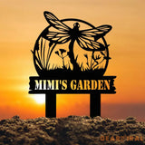 Custom Dragonflies Metal Sign With Stake Decor Dragonfly Metal Yard Stake Mom’s Garden Metal Stake Sign Dragonfly Lover