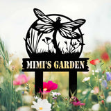 Custom Dragonflies Metal Sign With Stake Decor Dragonfly Metal Yard Stake Mom’s Garden Metal Stake Sign Dragonfly Lover