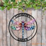 Custom Dragonfly Garden Sign | Personalized Metal Garden Decor Custom Name Sign Dragonfly Wall Art - Gift For Gardener