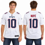 Custom Drake Maye New England Patriots Fan Inspired Game Jersey - Carbon Black