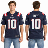 Custom Drake Maye New England Patriots Fan Inspired Player Game Jersey - White