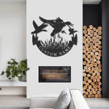 Custom Duck Hunting Metal Wall Art LED Light Personalized Hunter Name Sign Home Decor Duck Cabin Decoration Housewarming Xmas birthday Gift | GearViral