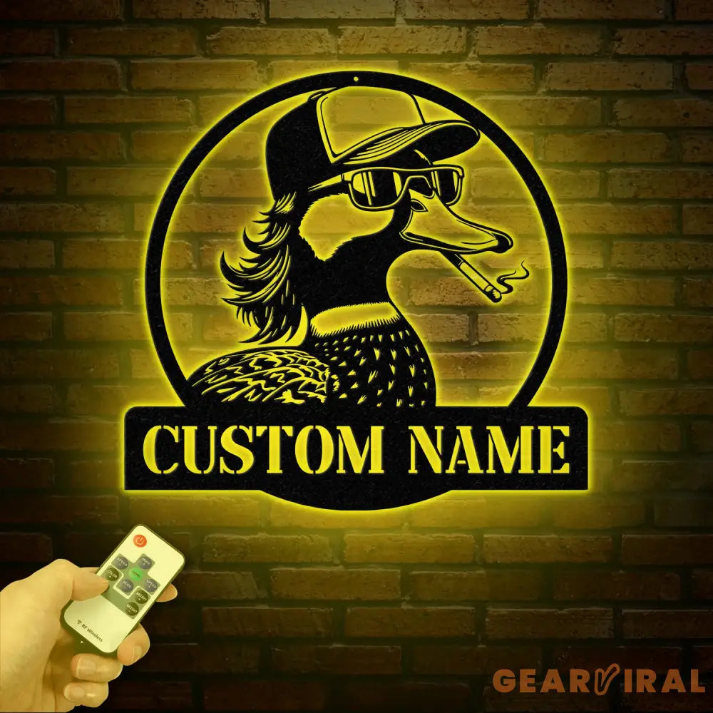 Custom Duck Metal Wall Art with LED Lights Personalized Duck Name Sign Rustic Wall Decor Man Cave & Cabin Decor Unique