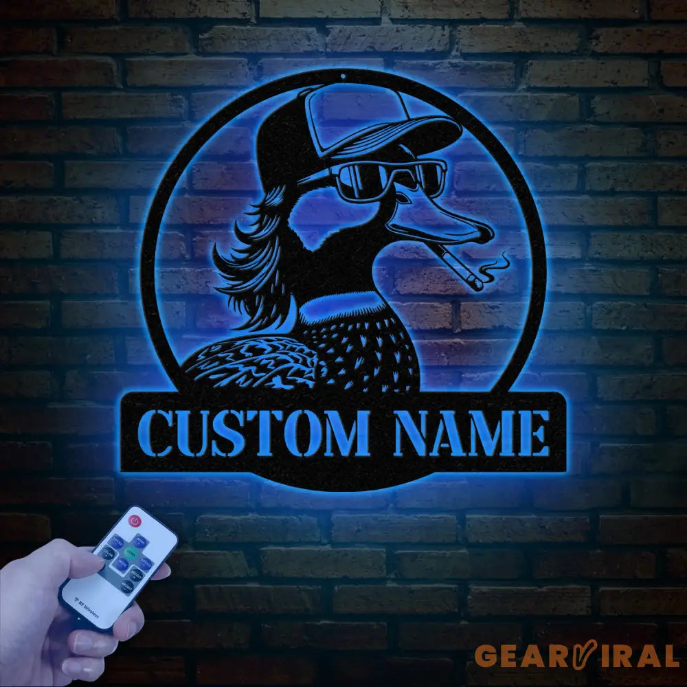 Custom Duck Metal Wall Art with LED Lights Personalized Duck Name Sign Rustic Wall Decor Man Cave & Cabin Decor Unique