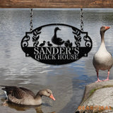 Custom Duck Quack House Metal Sign Personalized Duck Farm Sign Lake Farmhouse Decor,Duck Hutch Coop Sign Quack Shack