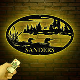 Custom Duck Sign with Led Lights Personalized Duck Metal Sign Farmhouse Decor Duck Hutch Coop Sign Quack Shack Cabin