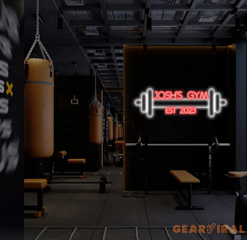 Custom Dumbbell Neon Sign Gym Wall Hanging Neon Barbell Neon Light Sign For Sports Room Decor Club Party Bar Gym Custom