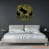 Custom Eagle Metal Wall Art LED Light Custom Outdoor Eagle Monogram Metal Wall Hanging Eagle Home Decor Metal Wall Art