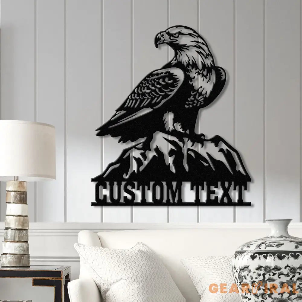 Custom Eagle Metal Wall Art with Lights Personalized American Eagle Sign Patriotic Wall Decor Living Room Decor Unique