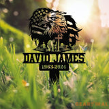 Custom Eagle Veteran Memorial Stake Metal Stake Outdoor Decor In Loving Memory Outdoor Stake Sympathy Sign Veteran