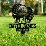 Custom Eagle Veteran Memorial Stake Metal Stake Outdoor Decor In Loving Memory Outdoor Stake Sympathy Sign Veteran