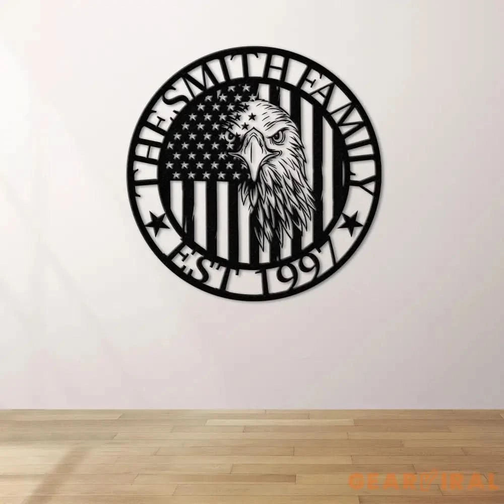 Custom Eagle With American Flag United States Metal Art Metal Flag Veterans Day Gift American Flag Gift For Him
