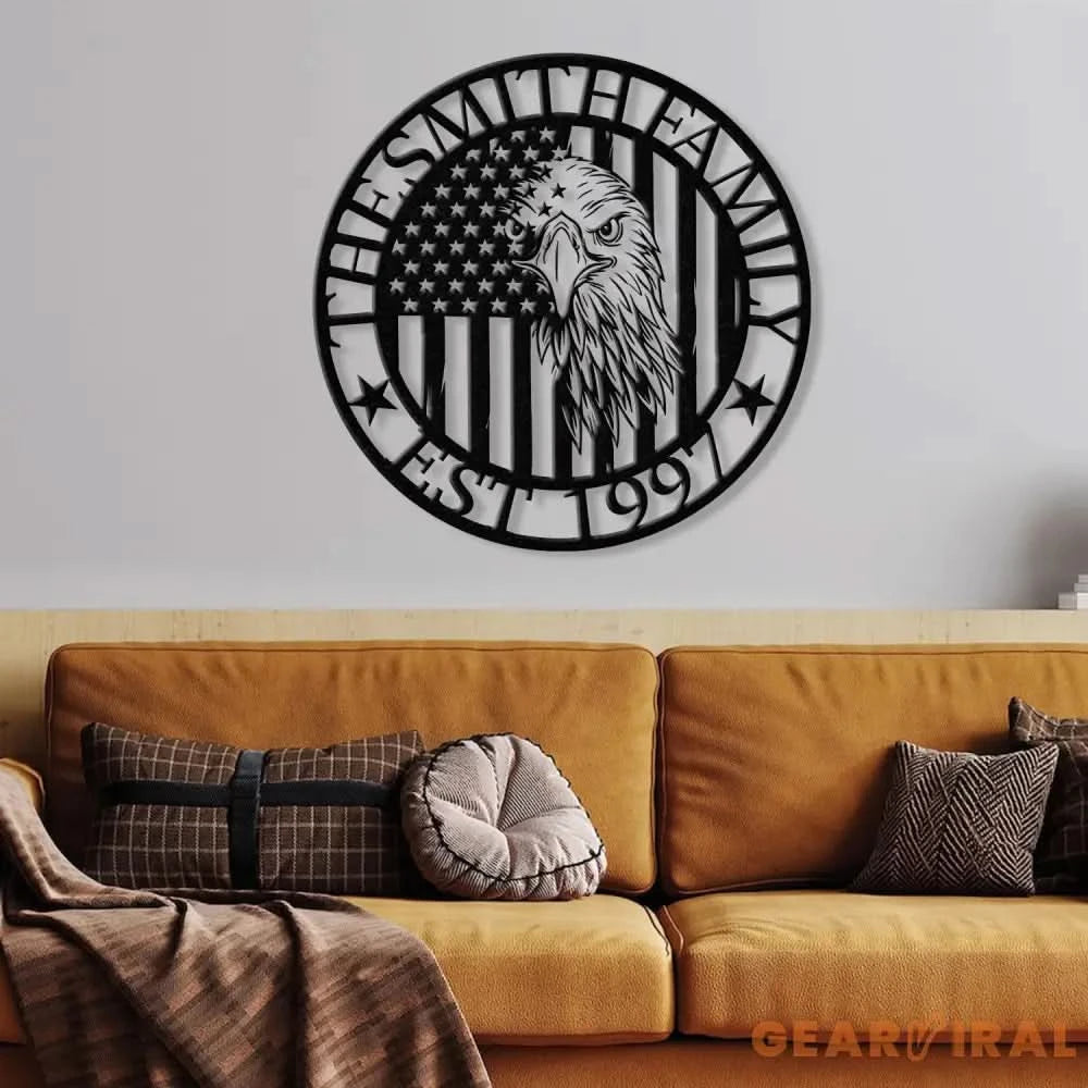 Custom Eagle With American Flag United States Metal Art Metal Flag Veterans Day Gift American Flag Gift For Him