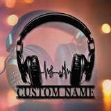 Custom Earphones Metal Wall Art - Personalized Headphones Decor - Musical Instrument - Music Lovers Gift | GearViral