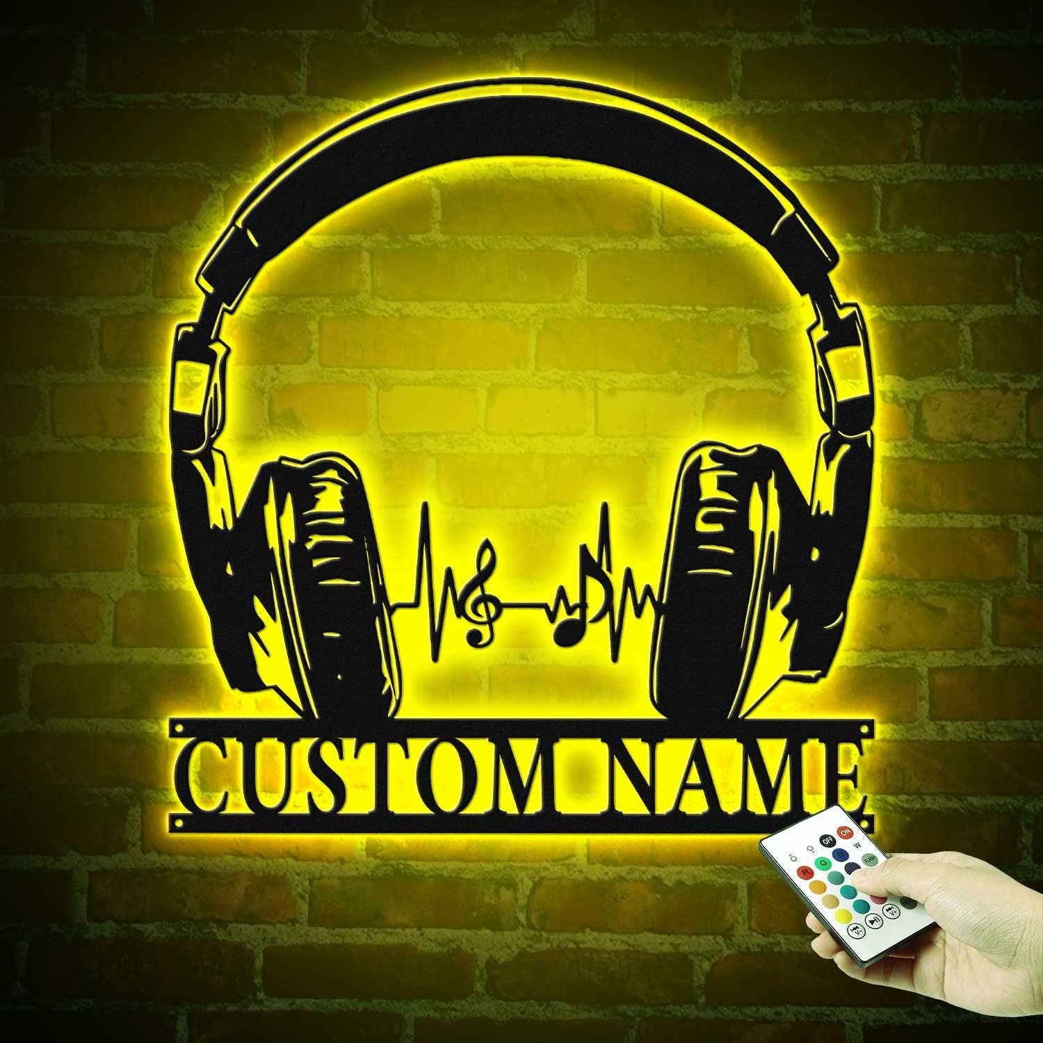 Custom Earphones Metal Wall Art - Personalized Headphones Decor - Musical Instrument - Music Lovers Gift | GearViral