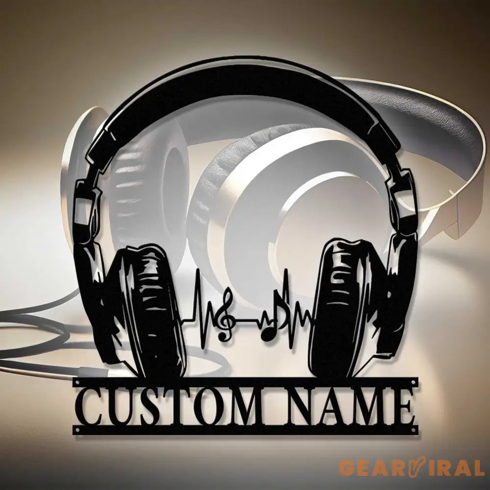 Custom Earphones Metal Wall Art - Personalized Headphones Decor - Musical Instrument - Music Lovers Gift | GearViral