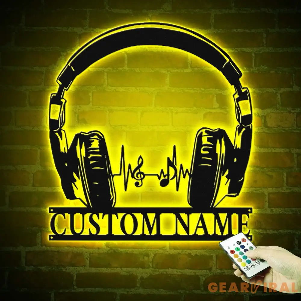 Custom Earphones Metal Wall Art - Personalized Headphones Decor - Musical Instrument - Music Lovers Gift | GearViral