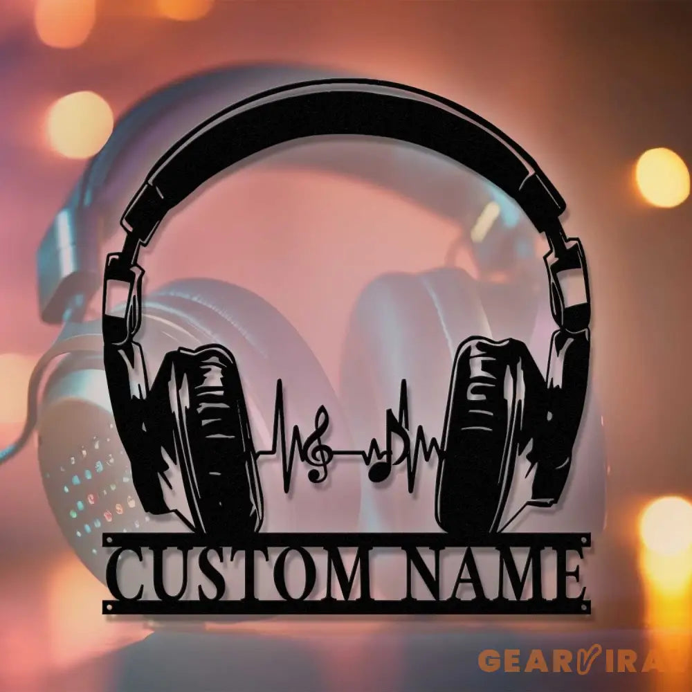 Custom Earphones Metal Wall Art - Personalized Headphones Decor - Musical Instrument - Music Lovers Gift | GearViral