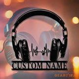 Custom Earphones Metal Wall Art - Personalized Headphones Decor - Musical Instrument - Music Lovers Gift | GearViral
