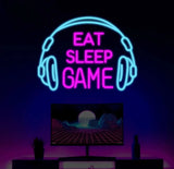 Custom Eat Sleep Game Neon Sign Game Headphone Led Light Game Zone Neon Sign Gaming Neon Light Gamer Room Art