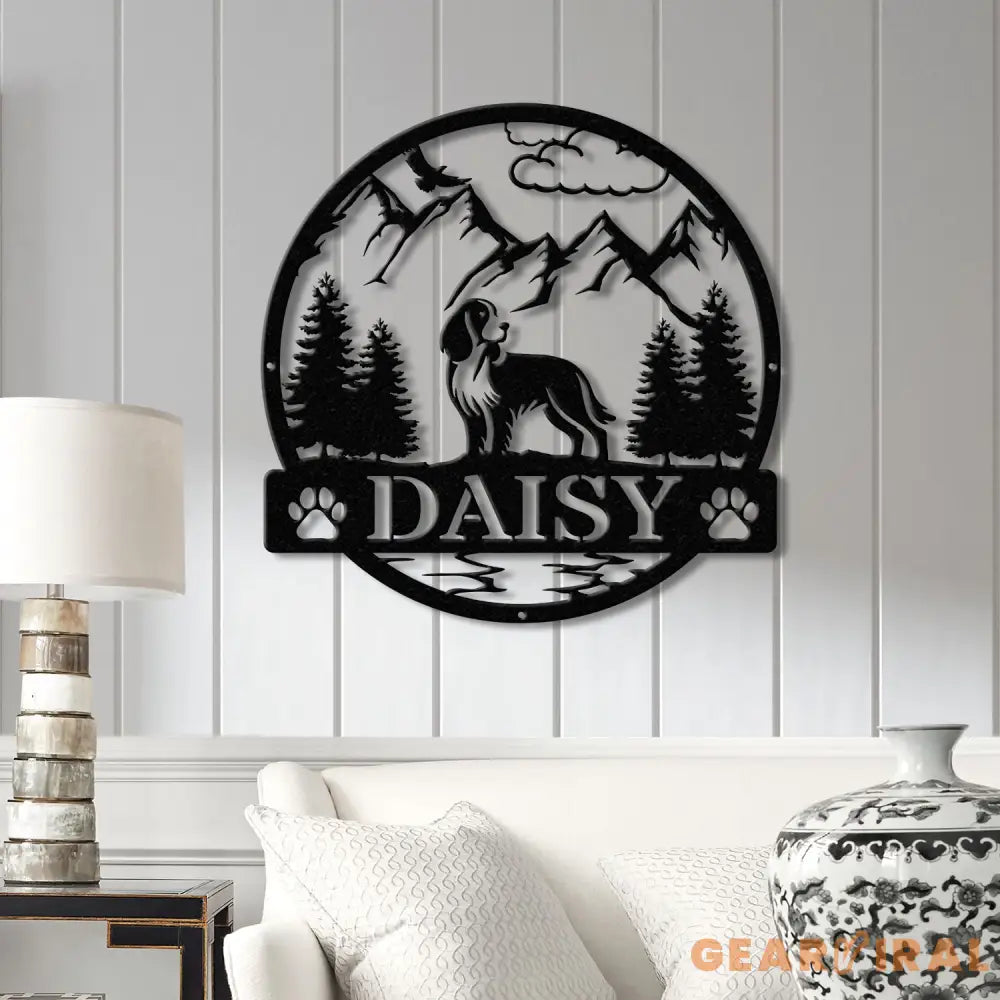 Custom English Springer Spaniel Metal Sign Dog Name Sign English Springer Spaniel Wall Decor Dog Lovers Wall Art Pet