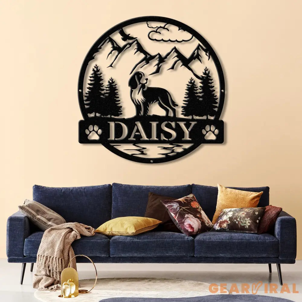 Custom English Springer Spaniel Metal Sign Dog Name Sign English Springer Spaniel Wall Decor Dog Lovers Wall Art Pet