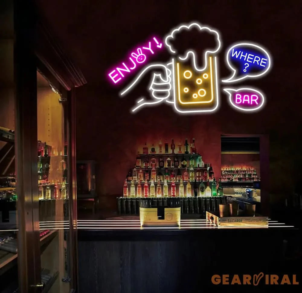 Custom Enjoy Neon Beer Bar Sign Personalized Bar Club Neon Signs Neon Sign Home Bar Decor Bar Decoration Neon Lights