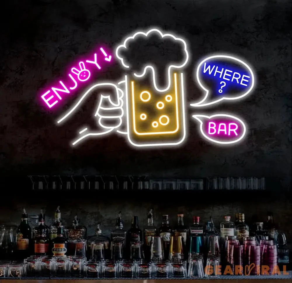 Custom Enjoy Neon Beer Bar Sign Personalized Bar Club Neon Signs Neon Sign Home Bar Decor Bar Decoration Neon Lights