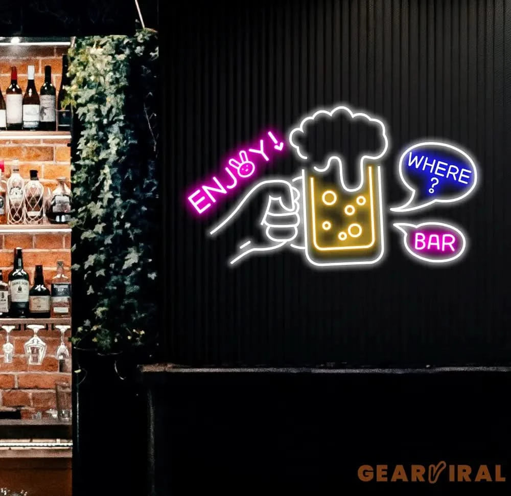 Custom Enjoy Neon Beer Bar Sign Personalized Bar Club Neon Signs Neon Sign Home Bar Decor Bar Decoration Neon Lights
