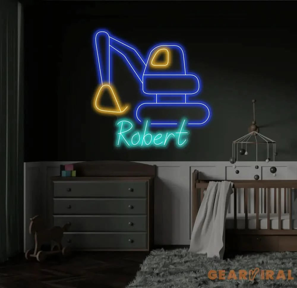 Custom Excavator Driver Wall Art Neon Sign Personalized Excavator Name Sign Home Decor Construction Decoration Birthday