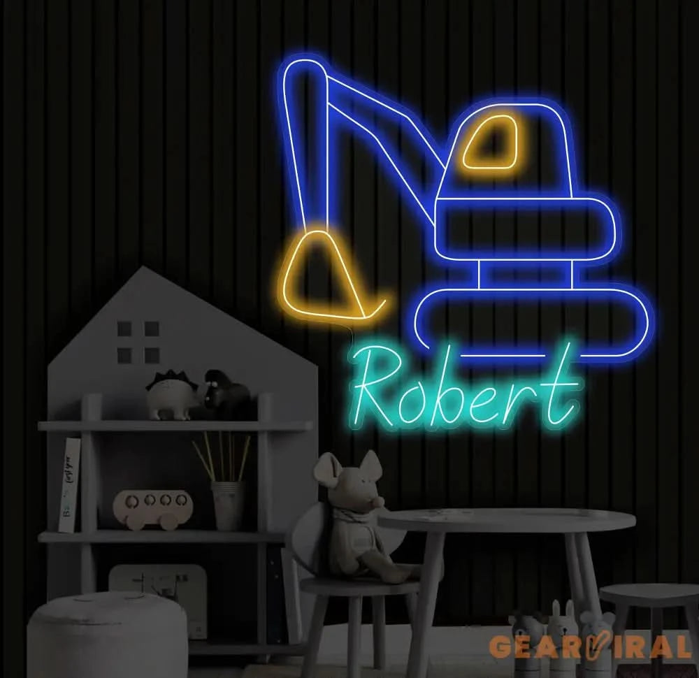 Custom Excavator Driver Wall Art Neon Sign Personalized Excavator Name Sign Home Decor Construction Decoration Birthday